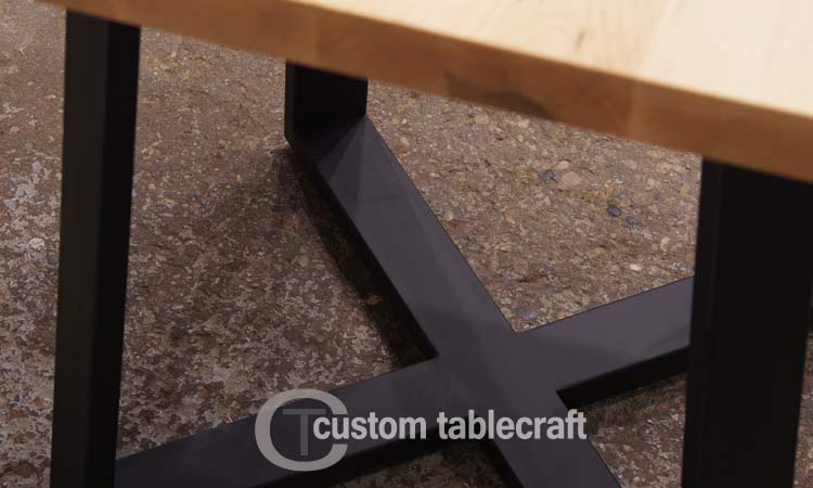 Custom made table legs and bases in steel, stainless and wood for restaurant, hospitality, office, residential, education and commercial installations